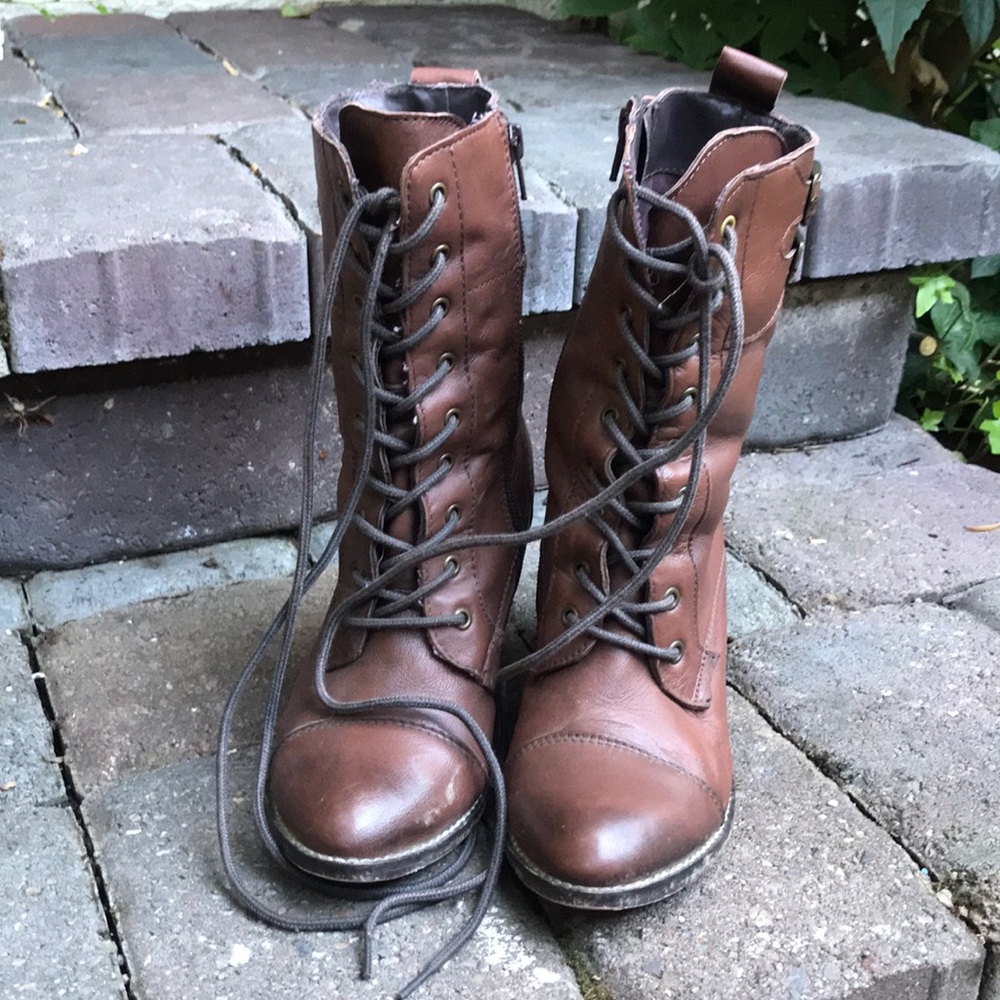 Mia brown mid calf boots in a Women’s size US 6